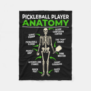 Pickleball player anatomy funny dink pickle ball fleece blanket