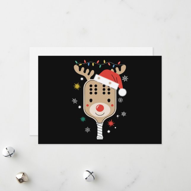 Pickleball Player Christmas Holiday Reindeer Xmas  (Front/Back In Situ)