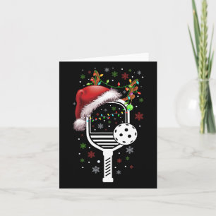 Pickleball Player Christmas Holiday Reindeer Xmas  Card