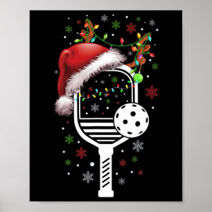 Pickleball Player Christmas Holiday Reindeer Xmas  Poster