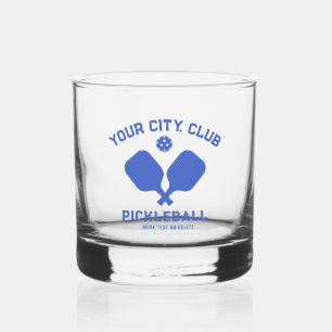 Pickleball Player Club Team Name Personalised Whiskey Glass