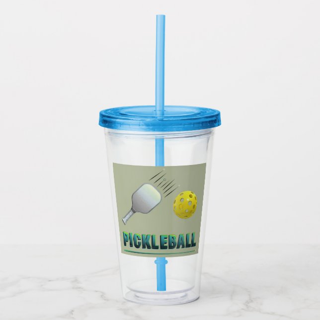 Pickleball Player - Cool Paddle Art Acrylic Tumbler (Front)