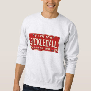 Pickleball Player Fan Retro Florida License Plate Sweatshirt