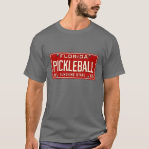 Pickleball Player Fan Retro Florida License Plate T-Shirt