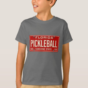 Pickleball Player Fan Retro Florida License Plate T-Shirt