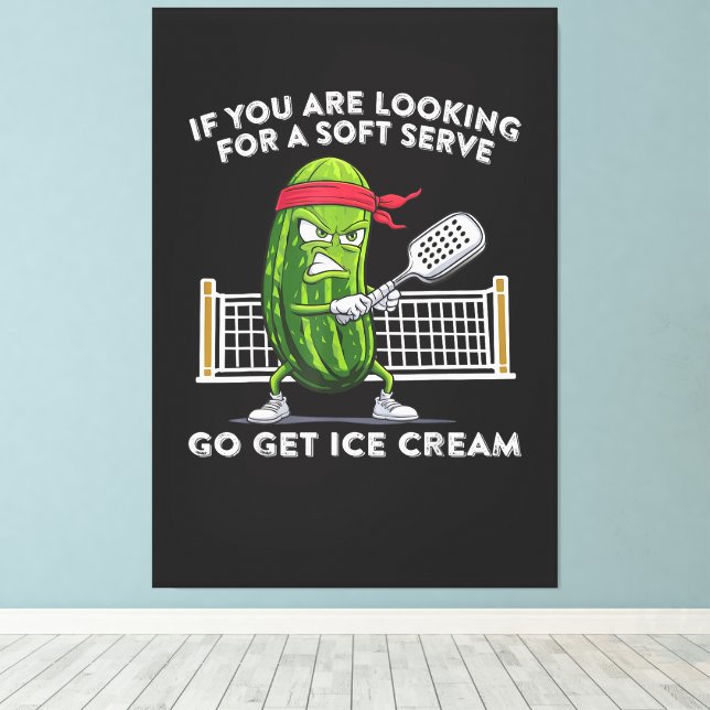 Pickleball Player Funny Canvas Print (Insitu(Wood Floor))