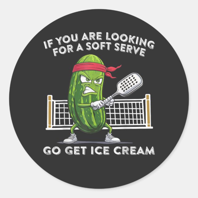 Pickleball Player Funny Classic Round Sticker (Front)