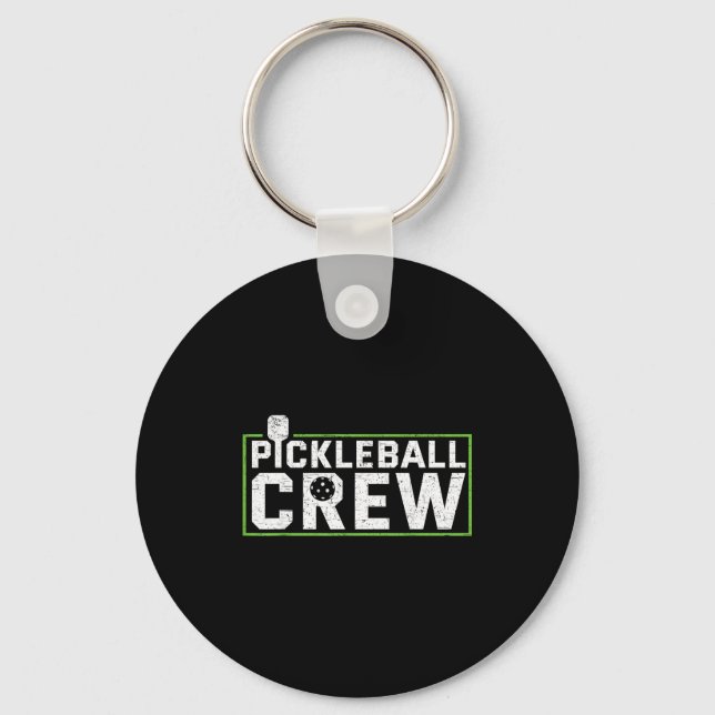 Pickleball player funny pickle ball pickleball cre key ring (Front)
