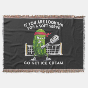 Pickleball Player Funny Throw Blanket
