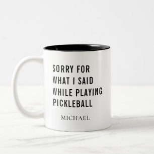 Pickleball Player Gag Personalised Two-Tone Coffee Mug