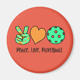 Pickleball Player Gift Peace, Love, Pickleball Magnet