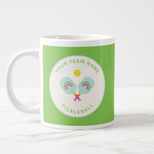 Pickleball Player Gift Rainbow Paddles Custom Team Large Coffee Mug