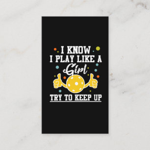Pickleball Player Girl Sport Athlete Humor Business Card