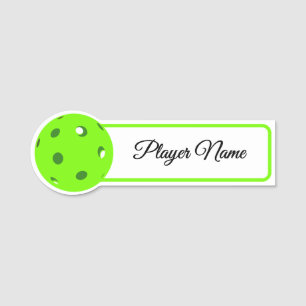 Pickleball Player Green Pickleballs Personalized Name Tag