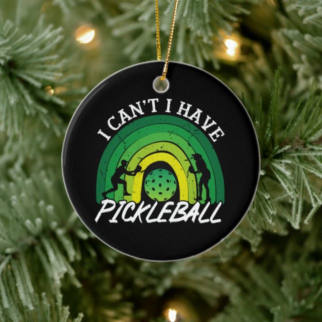 Pickleball Player I Cant I Have Pickleball Rainbow Ceramic Tree Decoration (Tree)
