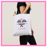 Pickleball Player Monogram Name Paddles  Tote Bag<br><div class="desc">Pickleball Gal certainly deserves a tote bag that tells the story -- she loves playing and "the good life" makes that statement for her. Her initials / monogram on the paddles and her name on the bottom. Fun and unique. For yourself or makes a wonderful gift. Any design questions, just...</div>