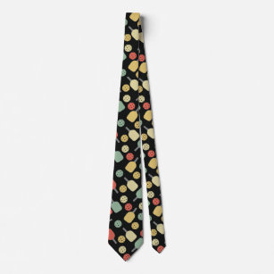 Pickleball Player Paddle and Ball Pattern Tie