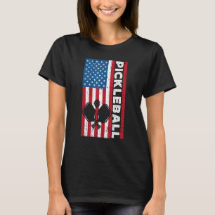Pickleball Player Paddle Men Paddleball USA Americ T-Shirt