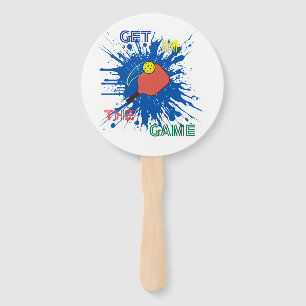 Pickleball player paddle sport game hand fan