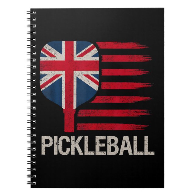 Pickleball Player Paddle Uk Flag  Notebook (Front)
