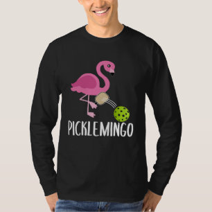 Pickleball Player Paddleball  Picklemingo Pink Fla T-Shirt