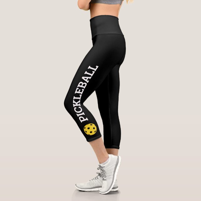 Pickleball Player Personalised  Capri Leggings (Left)