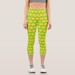 Pickleball Player Pickleball Pattern Bright Green Capri Leggings<br><div class="desc">Stand out on the court with these fun pickleball capri leggings featuring high-waisted band.  Super comfy and cute these are perfect for tournament players,   rec players and just hanging out.</div>
