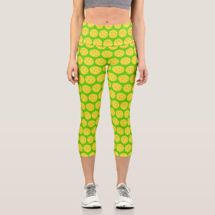 Pickleball Player Pickleball Pattern Bright Green Capri Leggings