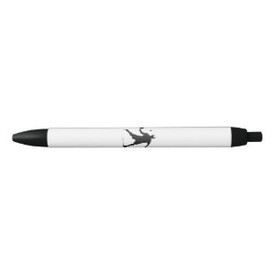 Pickleball Player Silhouette Sport Design Black Ink Pen