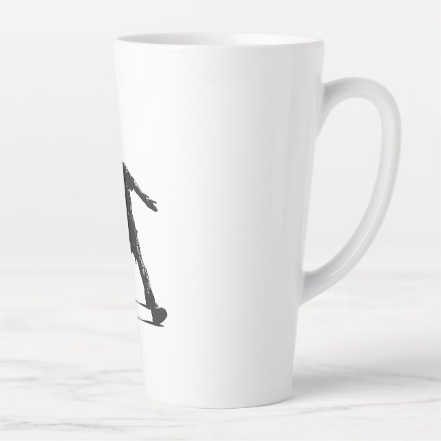 Pickleball Player Silhouette Sport Design Latte Mug (Right)