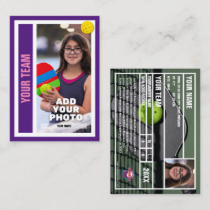 Pickleball Player Trading Card - Royal Purple