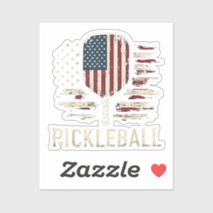 Pickleball Player US Flag Retro Paddleball