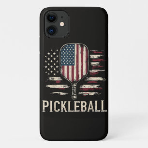 Pickleball Player US Flag Retro Paddleball Case-Mate iPhone Case