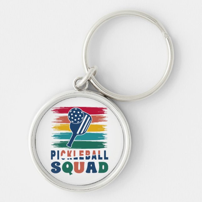 Pickleball Players Gift Idea Key Ring (Front)