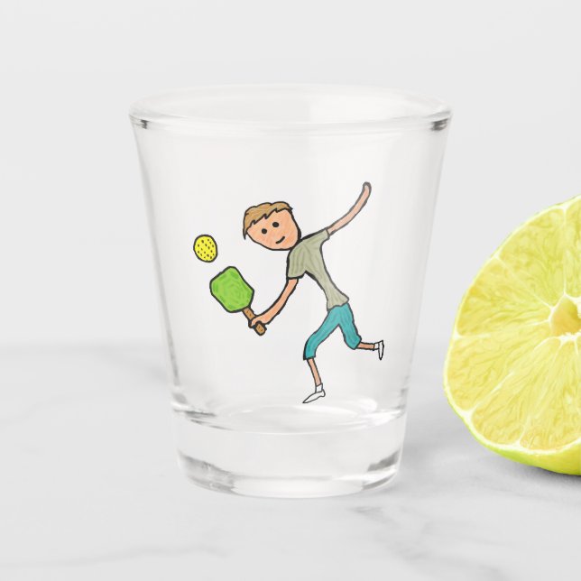 Pickleball Playing Shot Glass (Front)