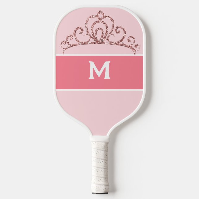 Pickleball Princess Monogrammed Pink Pickleball Paddle (Front)