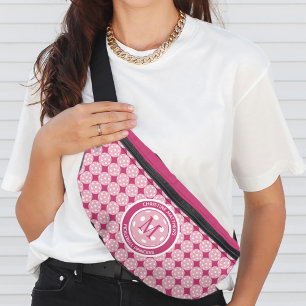 Pickleball Princess Quote Custom Name Initial Pink Bum Bags