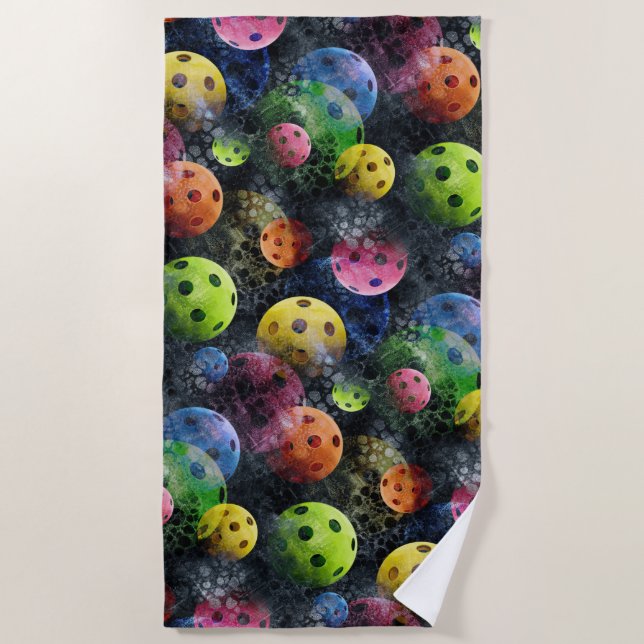 Pickleball Print Beach Towel (Front)