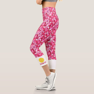 Pickleball Print Valentines Day Hearts Custom Text Capri Leggings