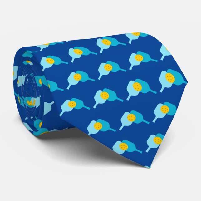 Pickleball Prodigy: Stylish Pickleball Pattern  Tie (Rolled)
