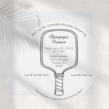 Pickleball & Prosecco Bridal Shower Invitation