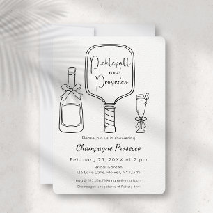 Pickleball & Prosecco Modern Bridal Shower Invitation
