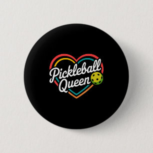 Pickleball queen 6 cm round badge