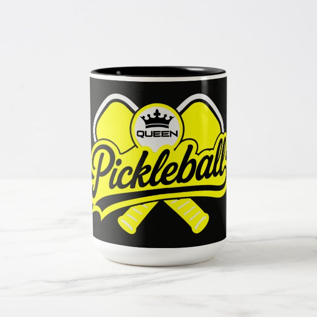 Pickleball Queen Champion Two-Tone Coffee Mug (Center)