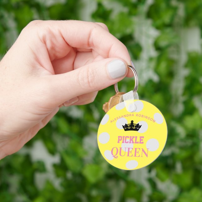 Pickleball Queen Custom Name Key Ring (Hand)