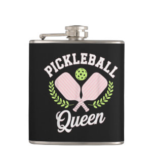 Pickleball Queen Funny Pickleball Player Hip Flask