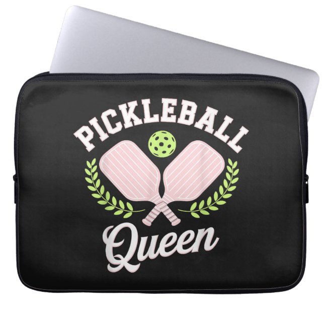 Pickleball Queen Funny Pickleball Player Laptop Sleeve (Front)
