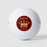 Pickleball Queen Glam Glitz Monogram Name Gold