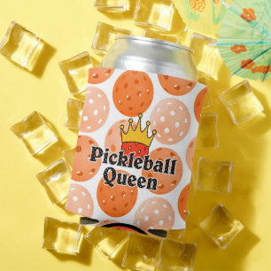 Pickleball Queen Orange Ball in Crown Personalised Can Cooler