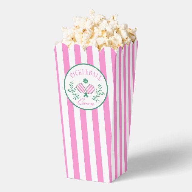 Pickleball Queen | Pink and White Striped Favour Box (Popped)